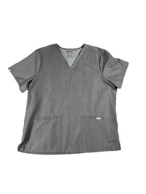Figs Technical Collection Gray CASMA Scrub Top 3 Pocket Medical ER Nurse Sz XXL